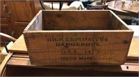 Finger jointed antique dynamite box, high