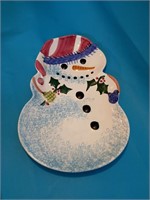 Present Tense Snowman Platter