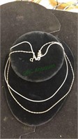Two rope Silver tone  necklaces Mark 925, (793)