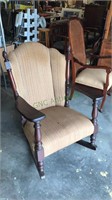 Antique mahogany rocking chair, upholster seat