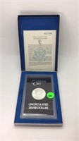 1882-CC UNCIR. MORGAN DOLLAR IN MINT CASE & BOX