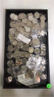 TRAY OF UNCIR. STATE QUARTERS, UNCIR. NICKELS, UNC