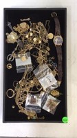 TRAY OF MISC.COSTUME JEWELRY & MORE