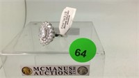 STERLING SILVER & CZ'S COCKTAIL RING - SZ 6.25