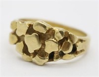 14K Gold Nugget Style Ring 5.7 Grams