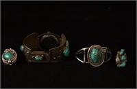Collection of Indian Turquoise & Silver Jewelry