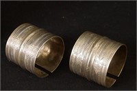 Pair of Mexico hallmarked Silver cuff bracelets