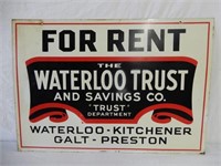 WATERLOO TRUST CO. FOR RENT SST EMBOSSED SIGN