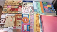 Assorted scrap booking papers