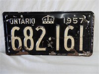 1957 ONTARIO LICENSE PLATE