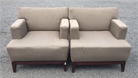 Pair of Tan Lounge Chairs