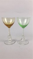 Green and Yellow Colored Wine Glasses
