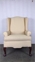 Yellow With Red Spots Wing Back Chair 1 of 2