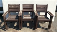 Set of 6 wooden patio chairs