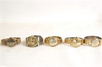 5 Vintage Men's watches - Bulova, Wittnauer,