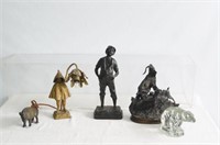 Collection of Bronze animals and kids