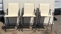 Three Tall Patio Bar Height Chairs