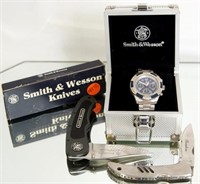 Smith & Wesson stainless chronograph & knives