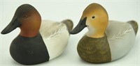 Lot #144 Pr of 1/3 size carved canvasbacks