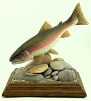 Lot #108 Carved Rainbow trout on custom carved
