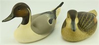 Lot #137 Beautiful carved pr of Pintails hen