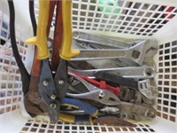 ASSORTED CRESCENT WRENCHES AND PLIERS