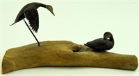Lot #112 Pr of miniature carved black ducks,