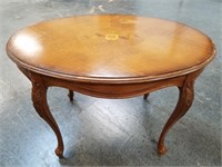 OVAL PECAN FRENCH PROVINCIAL ACCENT TABLE