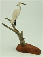 Lot #127 Carved miniature Snowy Egret on