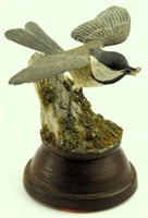 Lot #109 Immaculate Carved Chickadee in flight