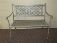 Cast metal garden bench 43" across