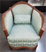 VTG FRENCH STYLE BIMINI EMBROIDERY PARLOR CHAIR