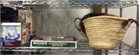 Contents On Shelf Baskets, Candle Holder, Box Of