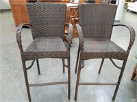 2PC THATCHED BARSTOOLS