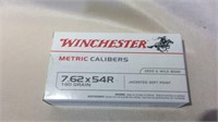 (1) Box, Winchester 7.62 x 54R 180gr.