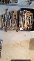 Large lot of Hand wrenches and box