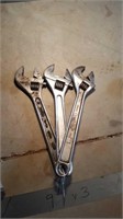 3 large crescent wrenches