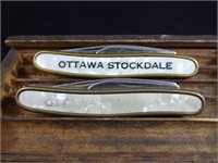 Pair Pocket Knives w/advert - Ottawa Stockdale