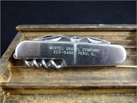 Pocket Knife w/advert - Mertel Gravel, Peru IL