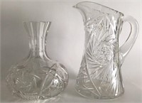 Crystal Vase and Pitcher