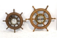 2 Maritime Ships Wheel Clocks