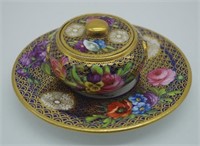 Spode miniature lidded bowl & under plate