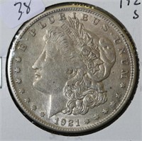 1921 S MORGAN DOLLAR AU