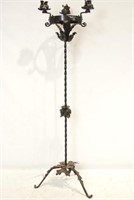 Spanish Revival wrought iron torchere