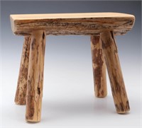 A LATE 20TH CENTURY RUSTIC FOOT STOOL