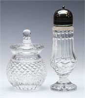 TWO WATERFORD IRISH CRYSTAL TABLE ITEMS