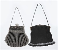 TWO VINTAGE BEADED AND MESH PURSES