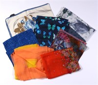 A COLLECTION OF SILK AND OTHER DESIGNER SCARVES