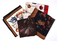 FOUR ECHO DESIGNER SILK SCARVES