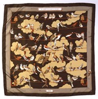 AN HERMES FRENCH DESIGNER SILK SCARF